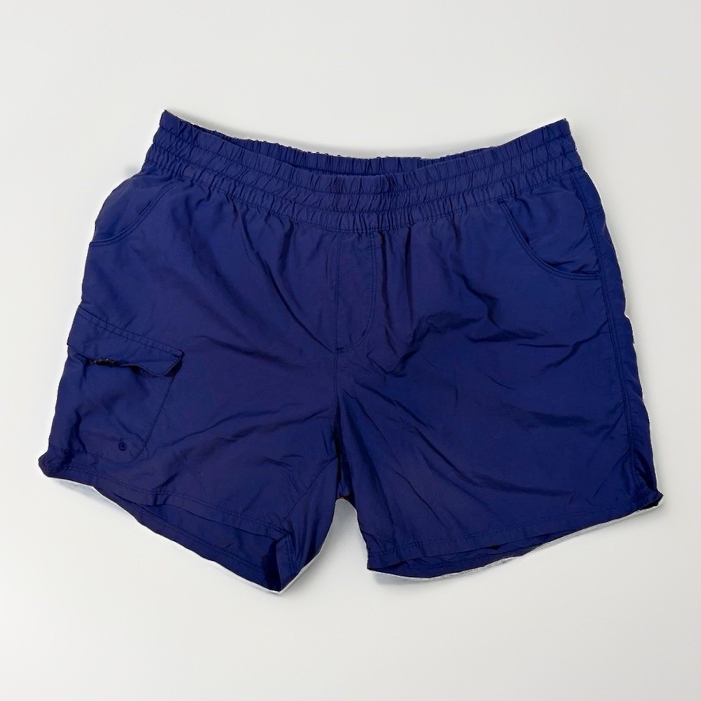 Columbia Men's Blue Athletic Swim Shorts L Drawstring Elastic Waist Pockets